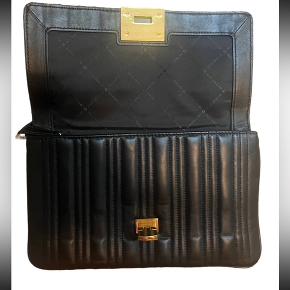 Michael Kors Vivianne black large quilted leather clutch - Picture 2 of 6